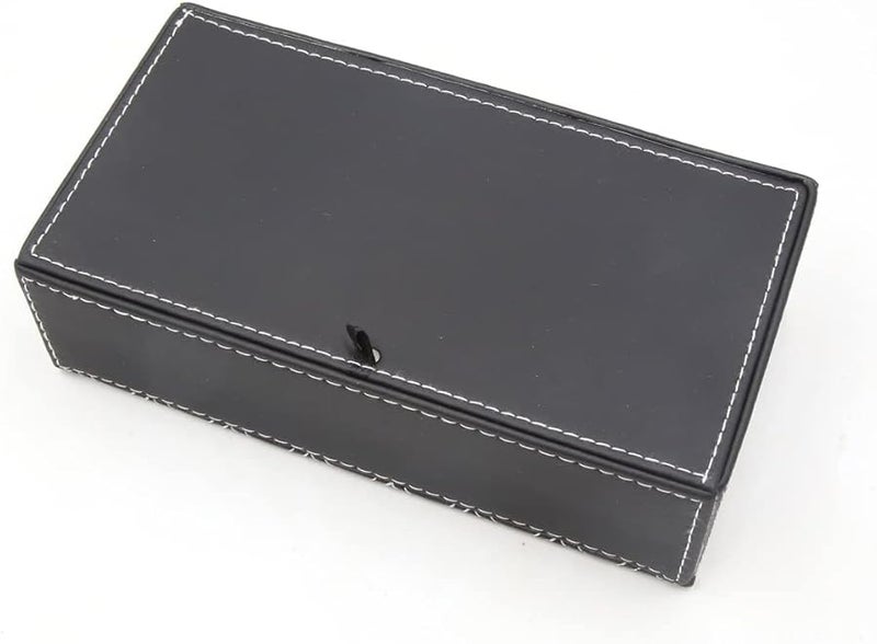 Rectangle Faux Leather Tissue Box Holder Storage Case Black - Image 2